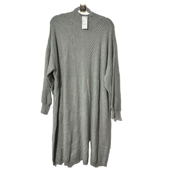Liz Claiborne Womens Mock Neck Sweater Dress 3X Gray Long Sleeve Knitted NWT - Picture 2 of 8